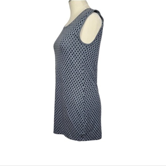 Victoria's Secret Diamond Print Gray Navy Blue Tunic Tank Top M - Picture 2 of 7